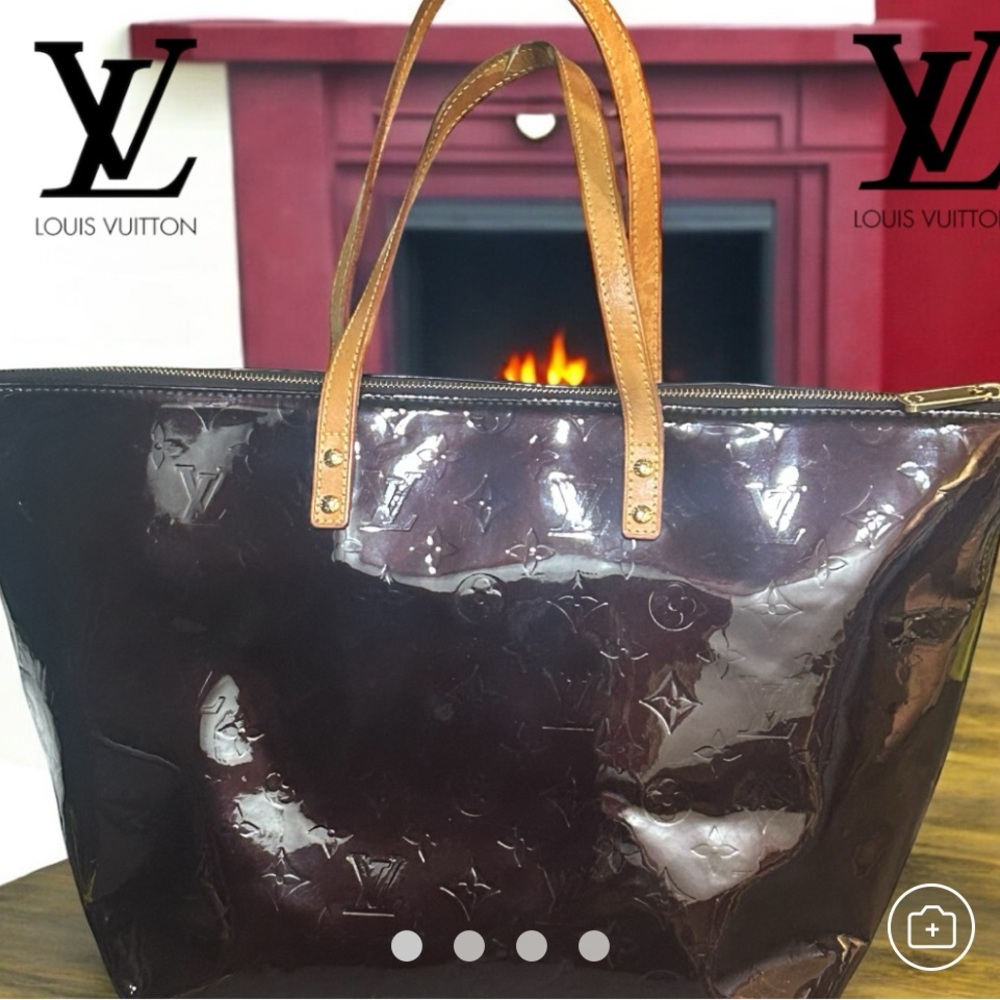 LOUIS VUITTON Monogram Vernis Bellevue GM Tote Bag Amarante M93589